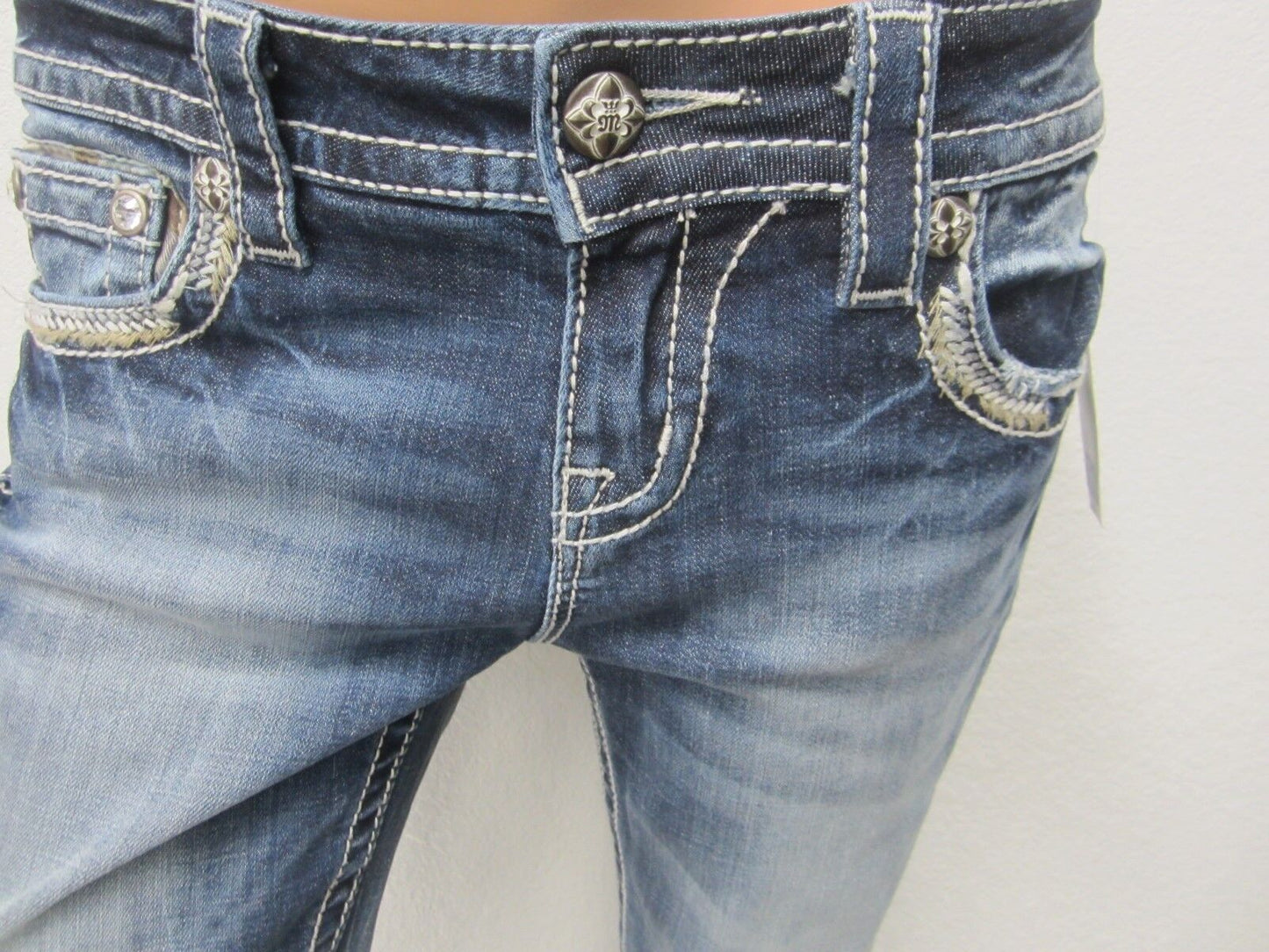 NWT MISS ME EMBELLISHED Standard Cropped Jeans ME8518C3 sz 26 X 23