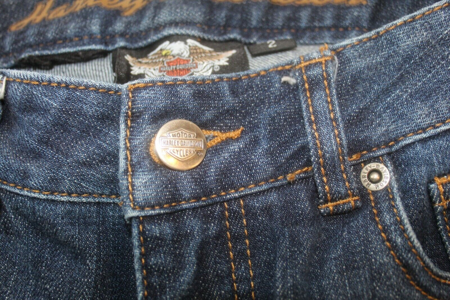 *MINT* Harley Davidson Boot Cut Women's Jeans Logo on Front/Back Pocket 29 x 33