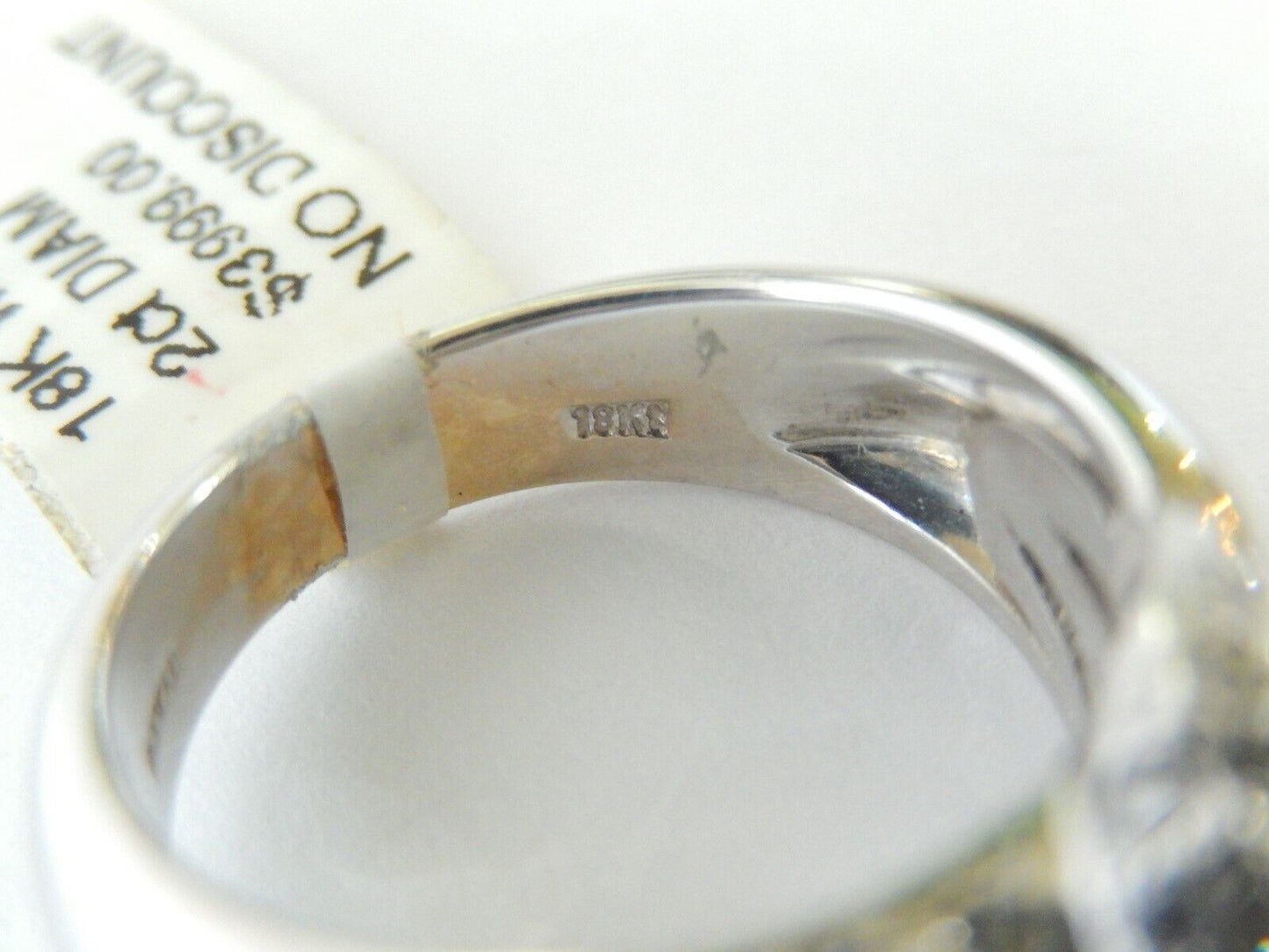 Heavy 18K White Gold 2Ct VS Natural Not Enhanced Diamond Ring Size 6.75 (10gms)
