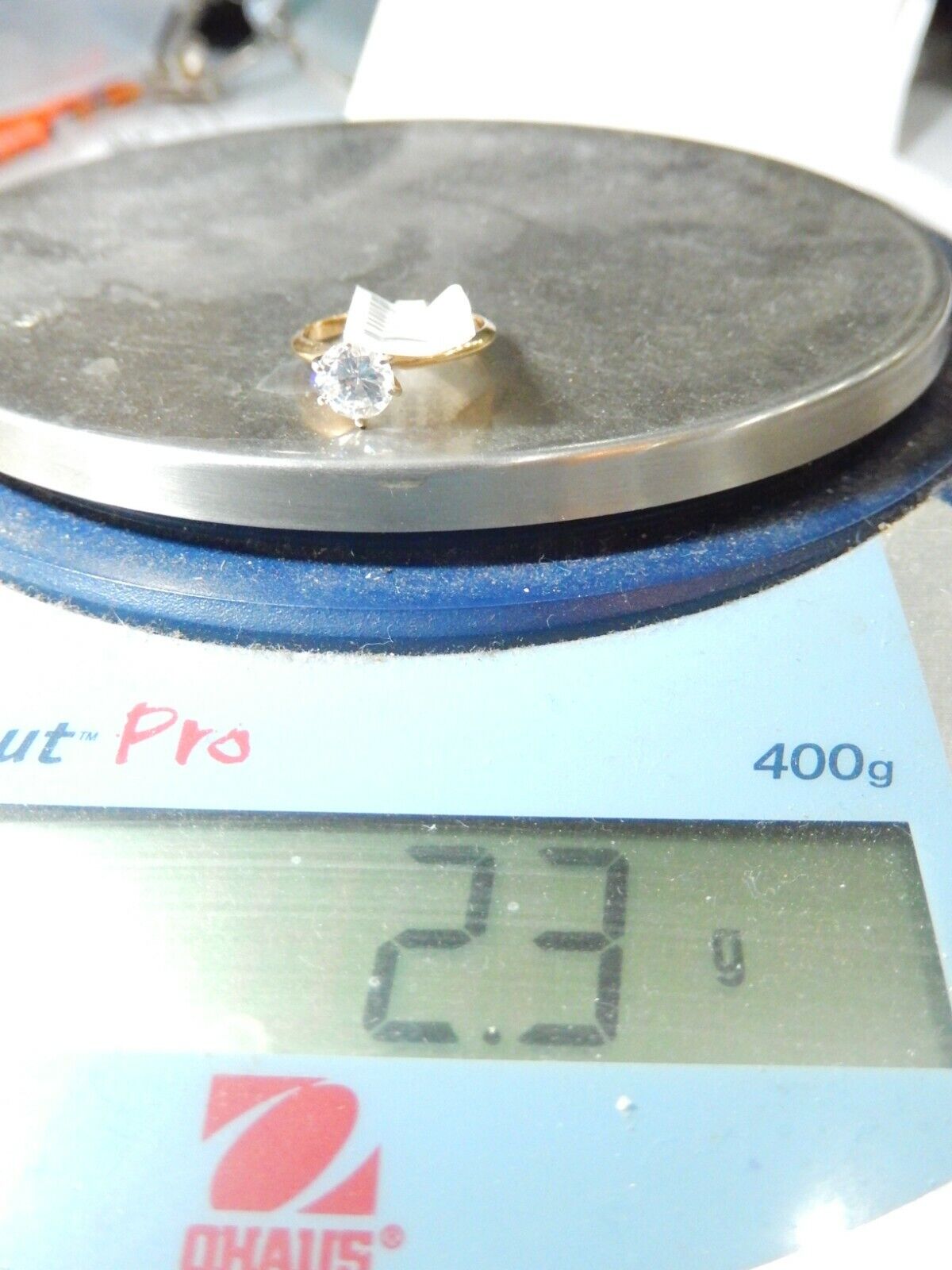 14K Yellow Gold 1.00 CT CZ Solitaire Engagement Ring Sz 6.25