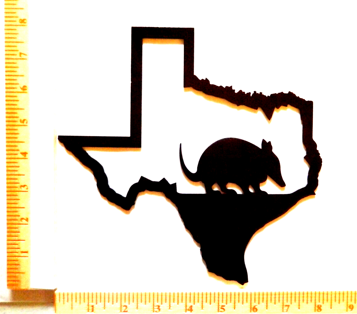 "NEW" STATE OF TEXAS ARMADILLO METAL WALL ART 14ga. 8"x8" HOME WALL DECOR ART