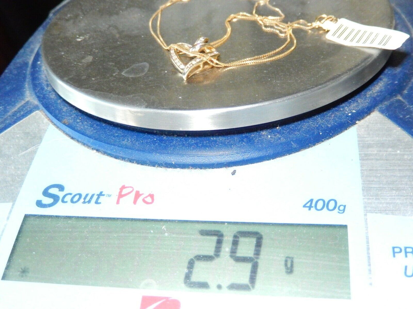 *VINTAGE* 10K Yellow Gold 1/3CT 28 Natural Diamonds Heart Pendant w/14K 20" Ch