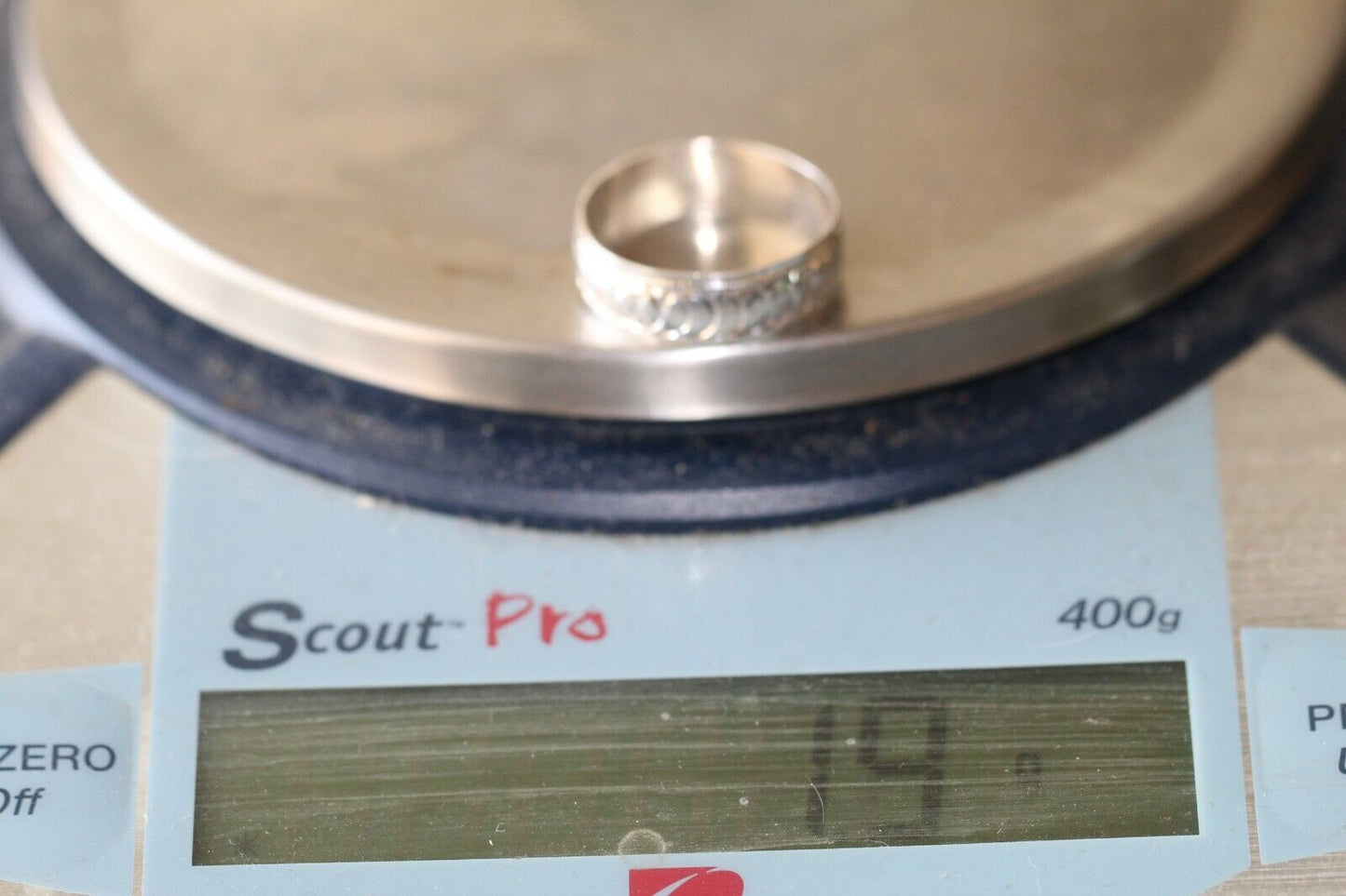 *VINTAGE* Stunning Mexico 925 Sterling Silver 7.7MM MODERNIST Band Ring Sz- 11