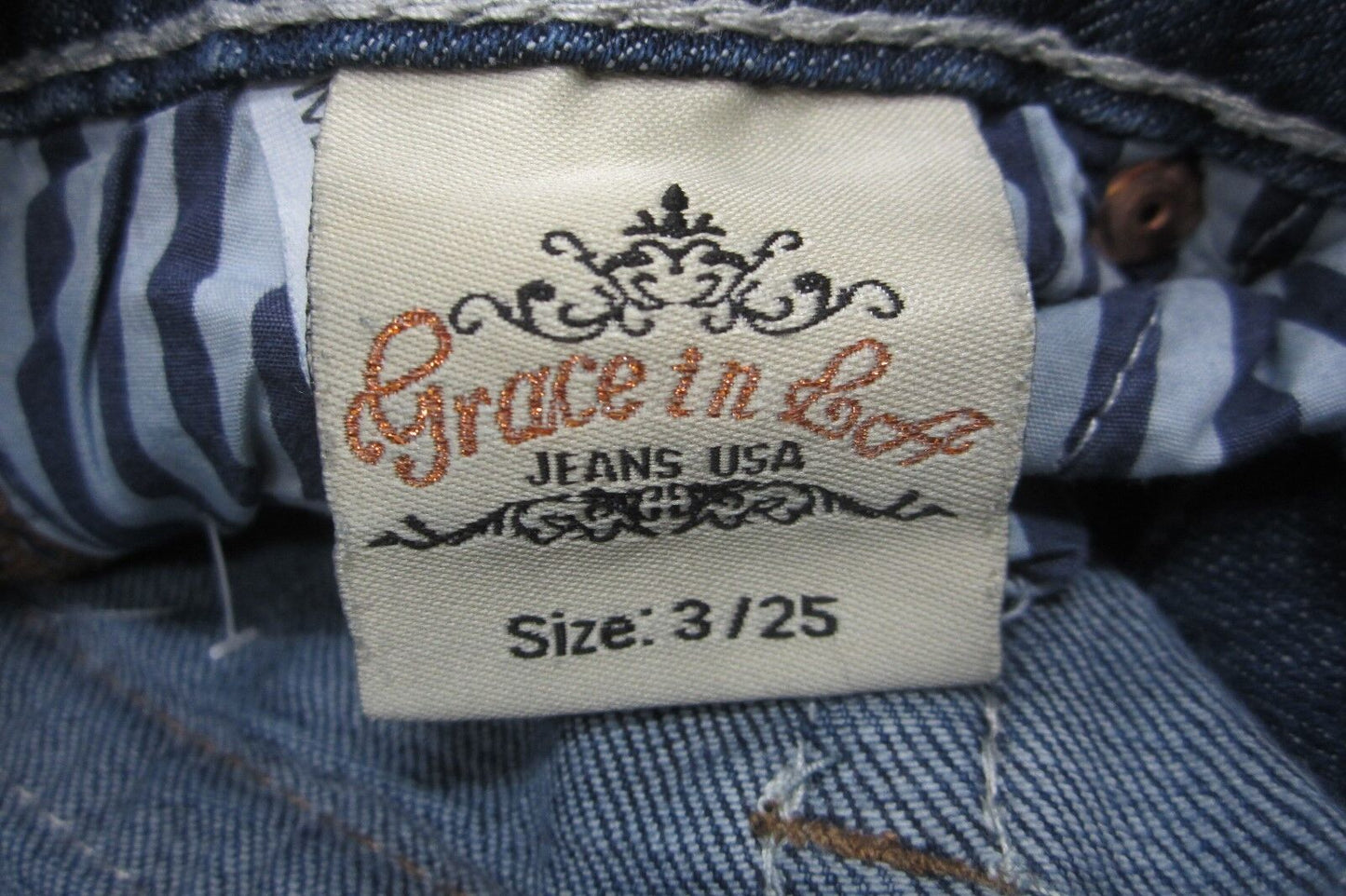NICE Grace in LA Jeans, Boot Cut Low Rise Embroidered Size 25 x L32
