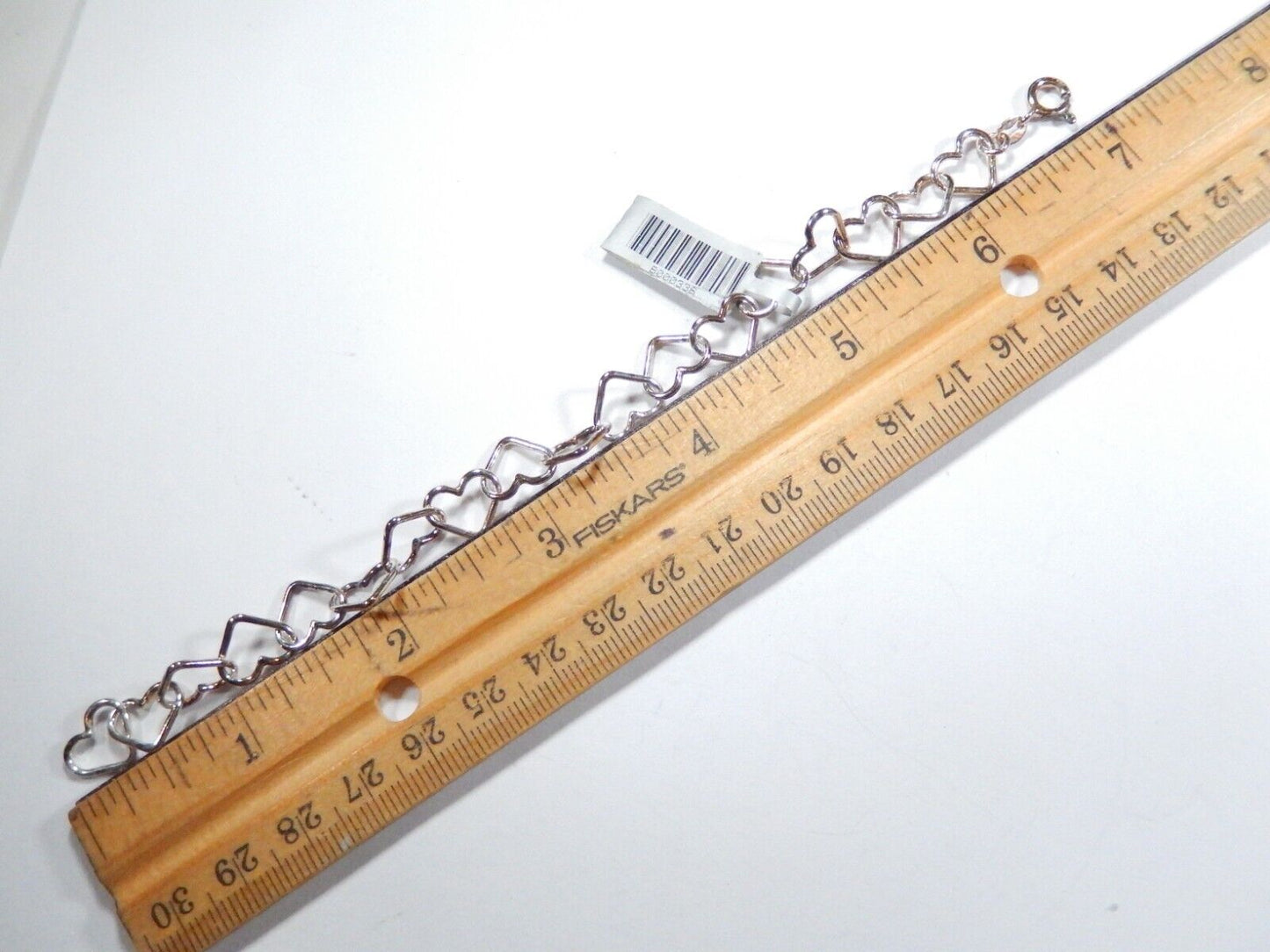 *VINTAGE* Sterling Silver 3/8" Wide Heart Link Bracelet 7"