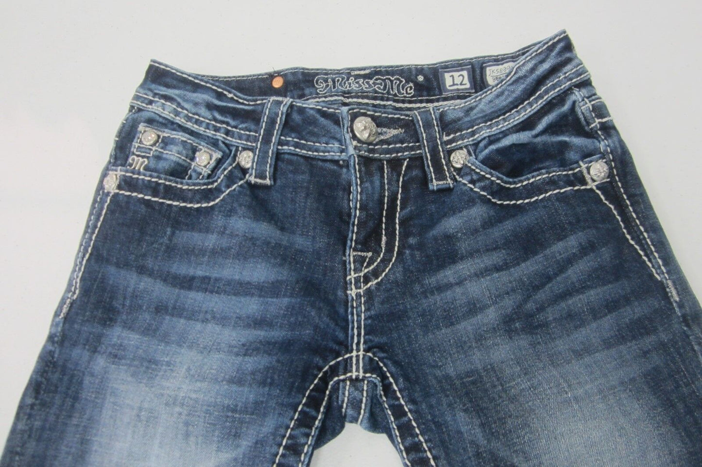 *MINT* Miss Me Jeans Bermuda Shorts Girls Size 12 JK5899M3 Crystal Cross Sz 12