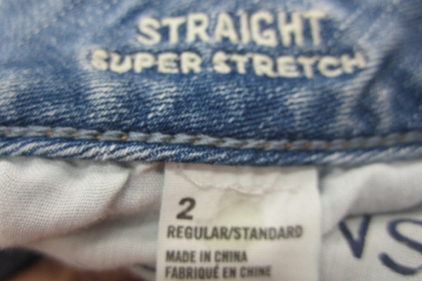*NICE* AMERICAN EAGLE Straight Super Stretch Blue Denim Jeans sz 2 x 30"L