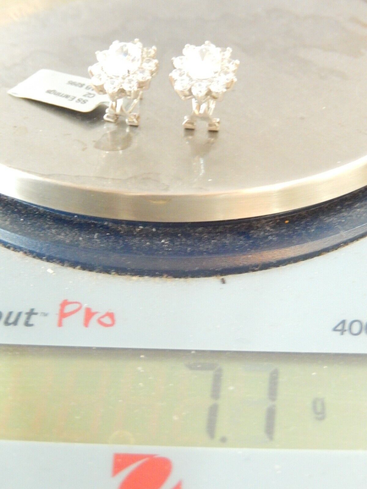 *NWT** Sterling Silver Oval Victorian 6.00 CT CZ French Clip Earrings Rhodium