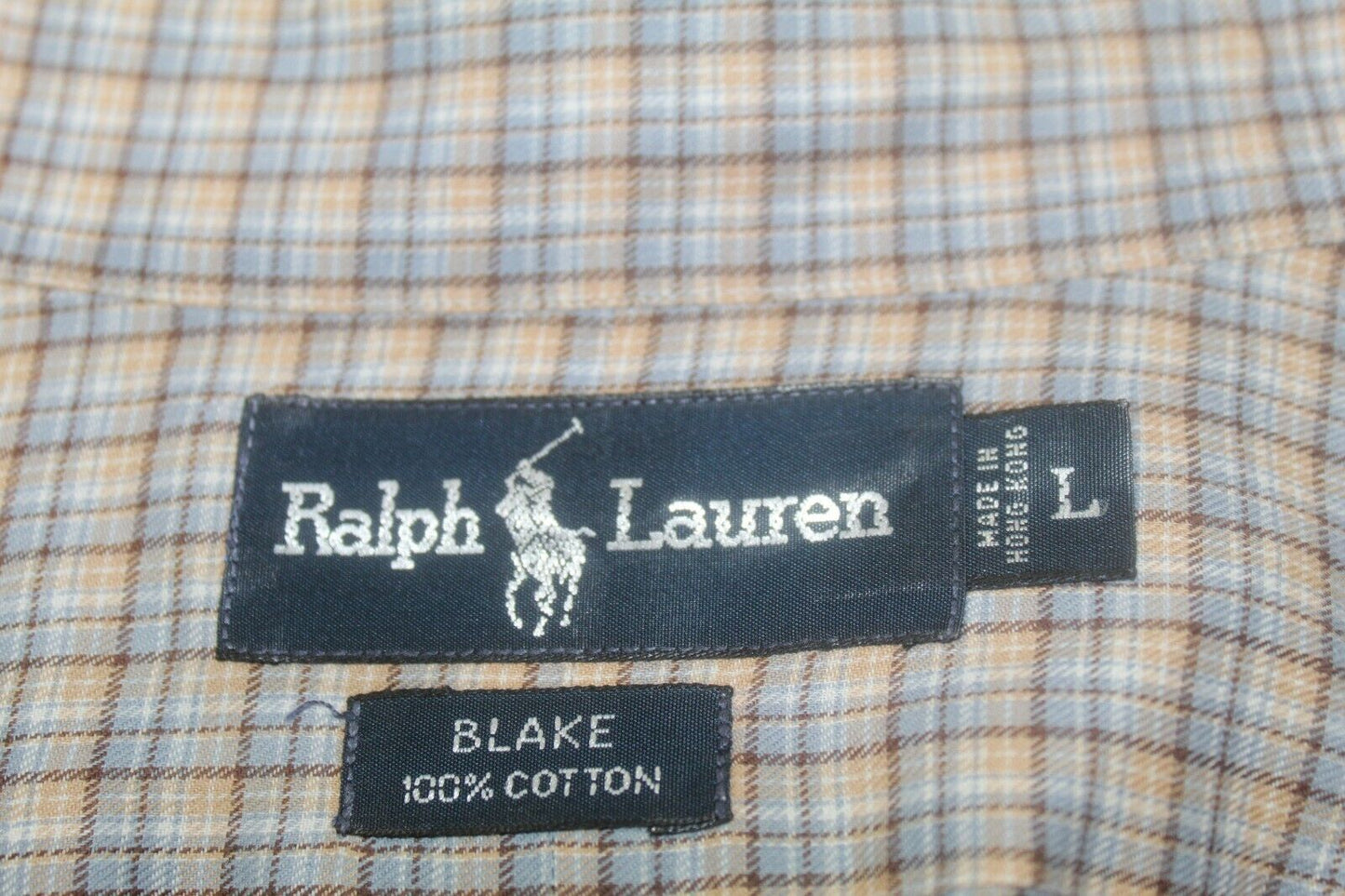 Men's Ralph Lauren Blake Long-Sleeve Button Down Plaid Shirt Size Large