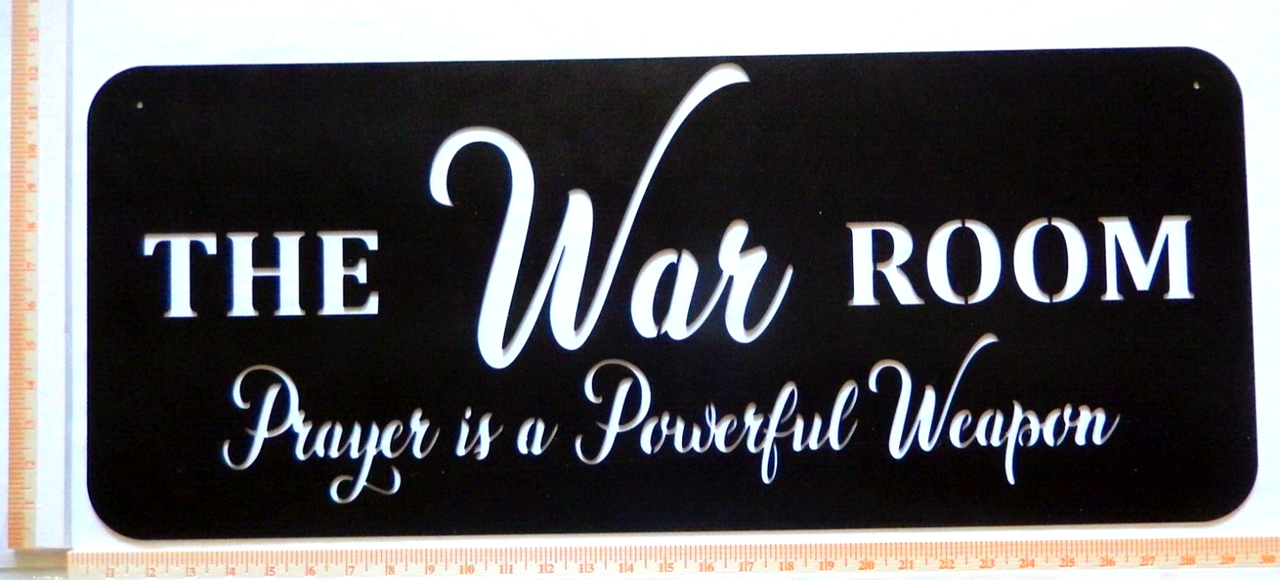 ~NEW~ LARGE 14ga." THE WAR ROOM PRAYER IS A POWERFULL .." Metal Wall Art 30"x12"
