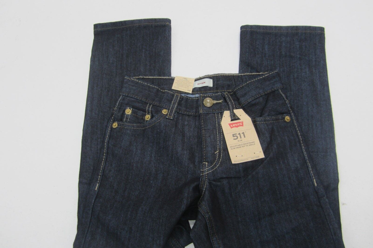 *NWT* Levi’s 511 Slim Girl's Mid Rise Stretch Blue Jeans Size 7R