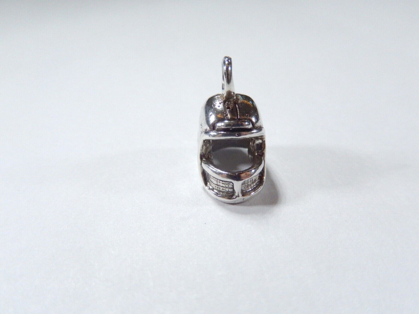 3D STERLING SILVER FOOTBALL PLAYER'S HELMET CHARM/PENDANT INCLUDING LOOP