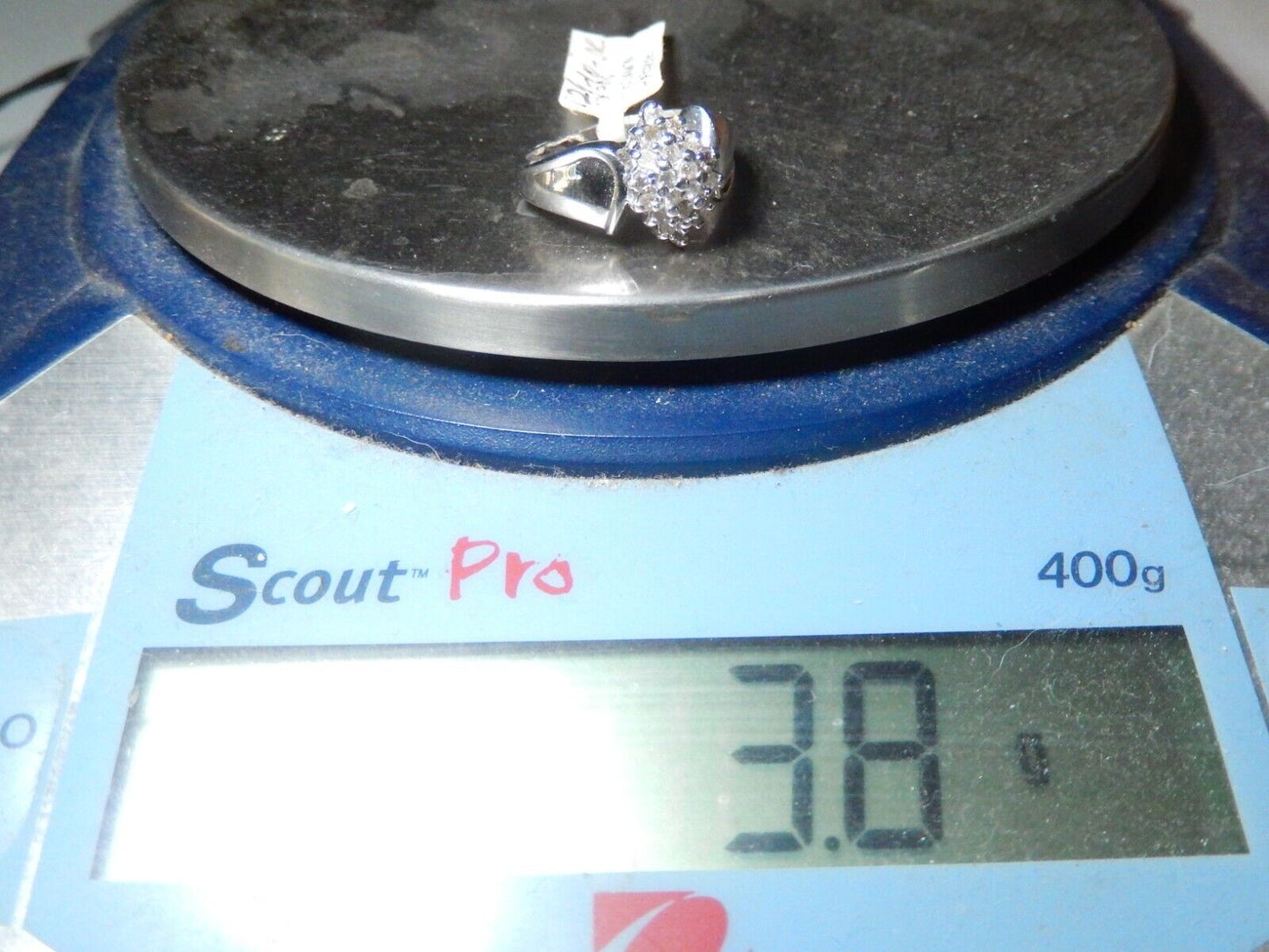 *VINTAGE* 10k White Gold .33CT Diamond Cluster Cocktail Ring Size 7