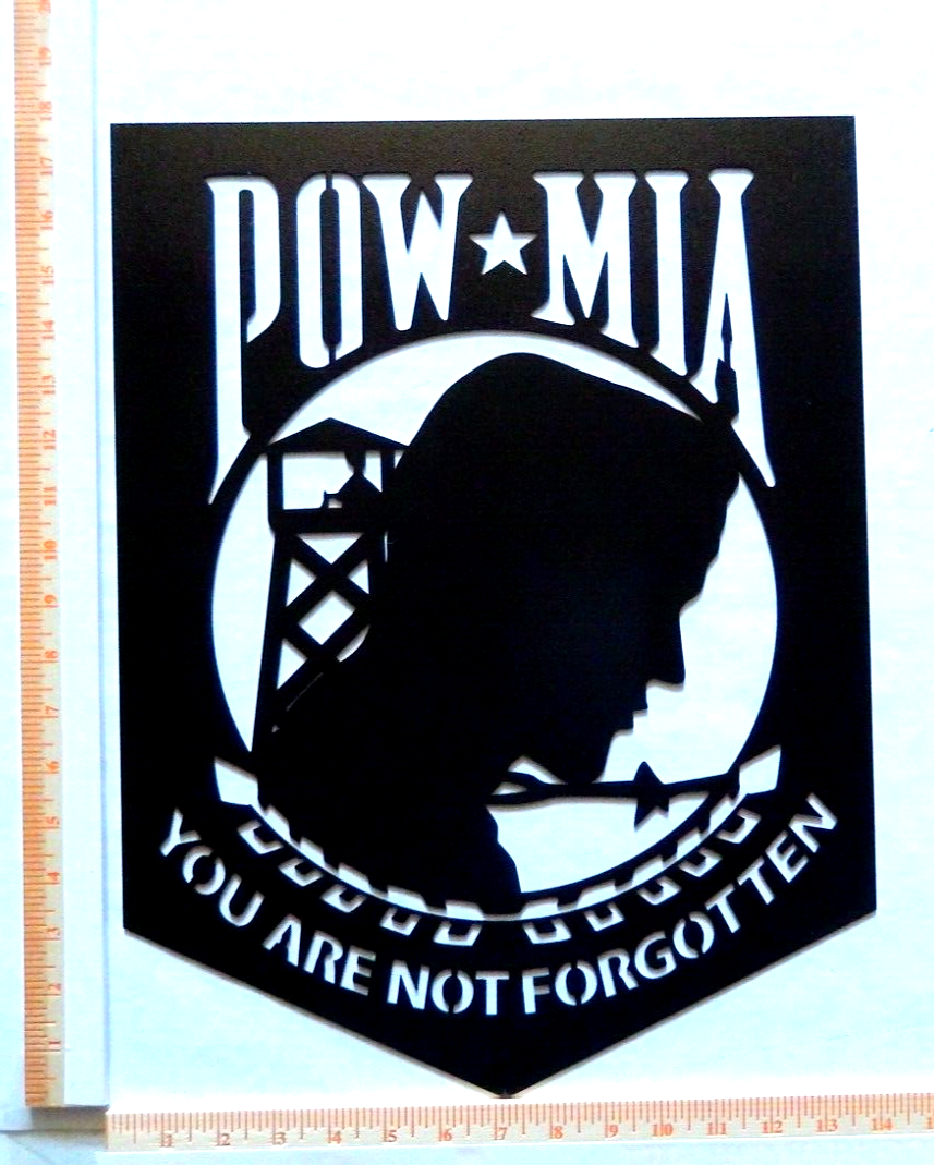 ~NEW~ LARGE 14ga. - "POW MIA Flag" - Metal Wall Art - 18" x 14"