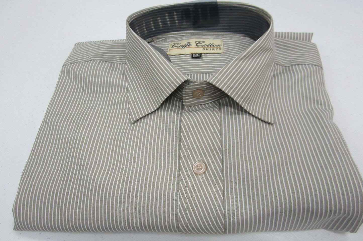 "NEW" CAFFE COTON EXECUTIVE DRESS CASUAL LONG SLEEVE COTTON SHIRT XL