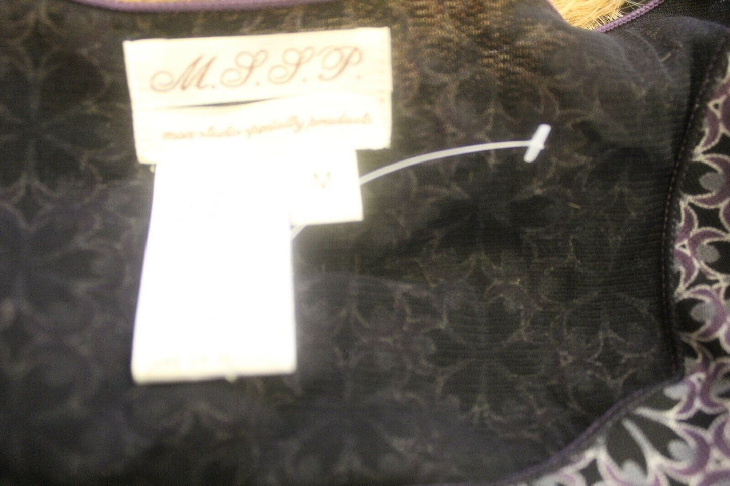 Max Studio Specialty Products M.S.S.P Purple/Black Print Lined Dress Women Sz M
