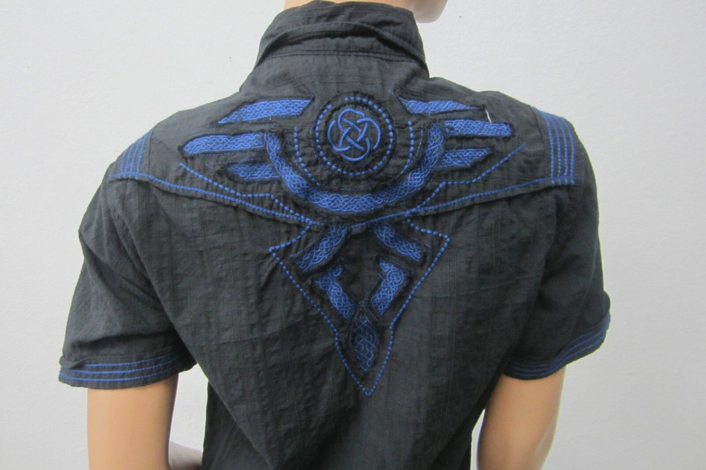 Route 66 Men's Button-up Short Sleeve Embroidered graphic Shirt, Size S/C