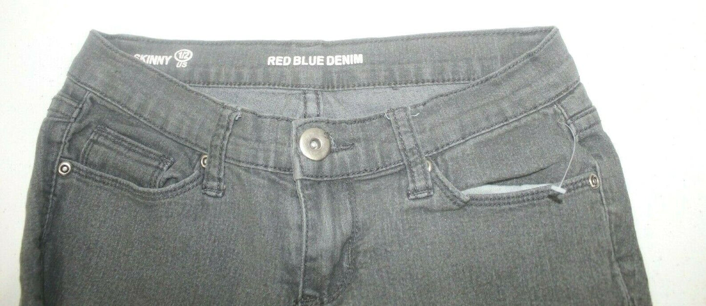 RED BLUE DENIM GRAY COLOR SKINNY JEANS SIZE 1/2 W26 x L29