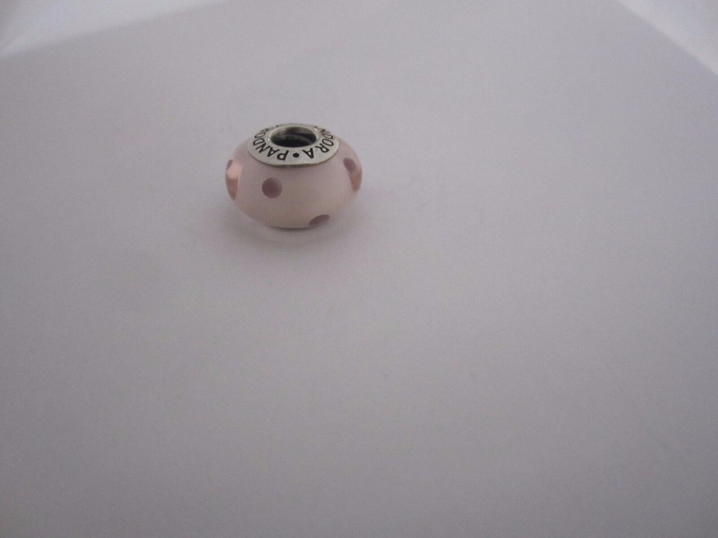 Authentic Pandora 925 ALE Sterling Silver Pink Murano glass twist-on Bead
