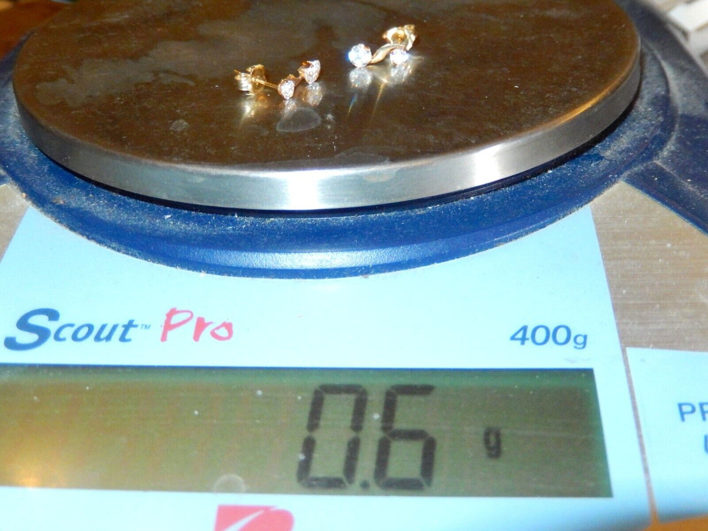 10K Yellow Gold Cubic Zirconia CZ Stud Earrings