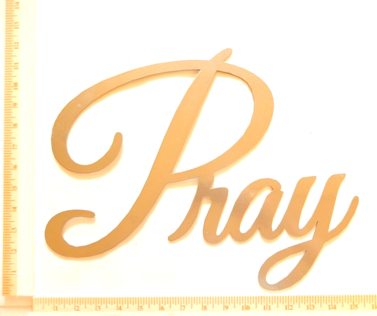 ~NEW~ LARGE - 14ga. "PRAY" Silver Metal Wall Art 14" x 13"
