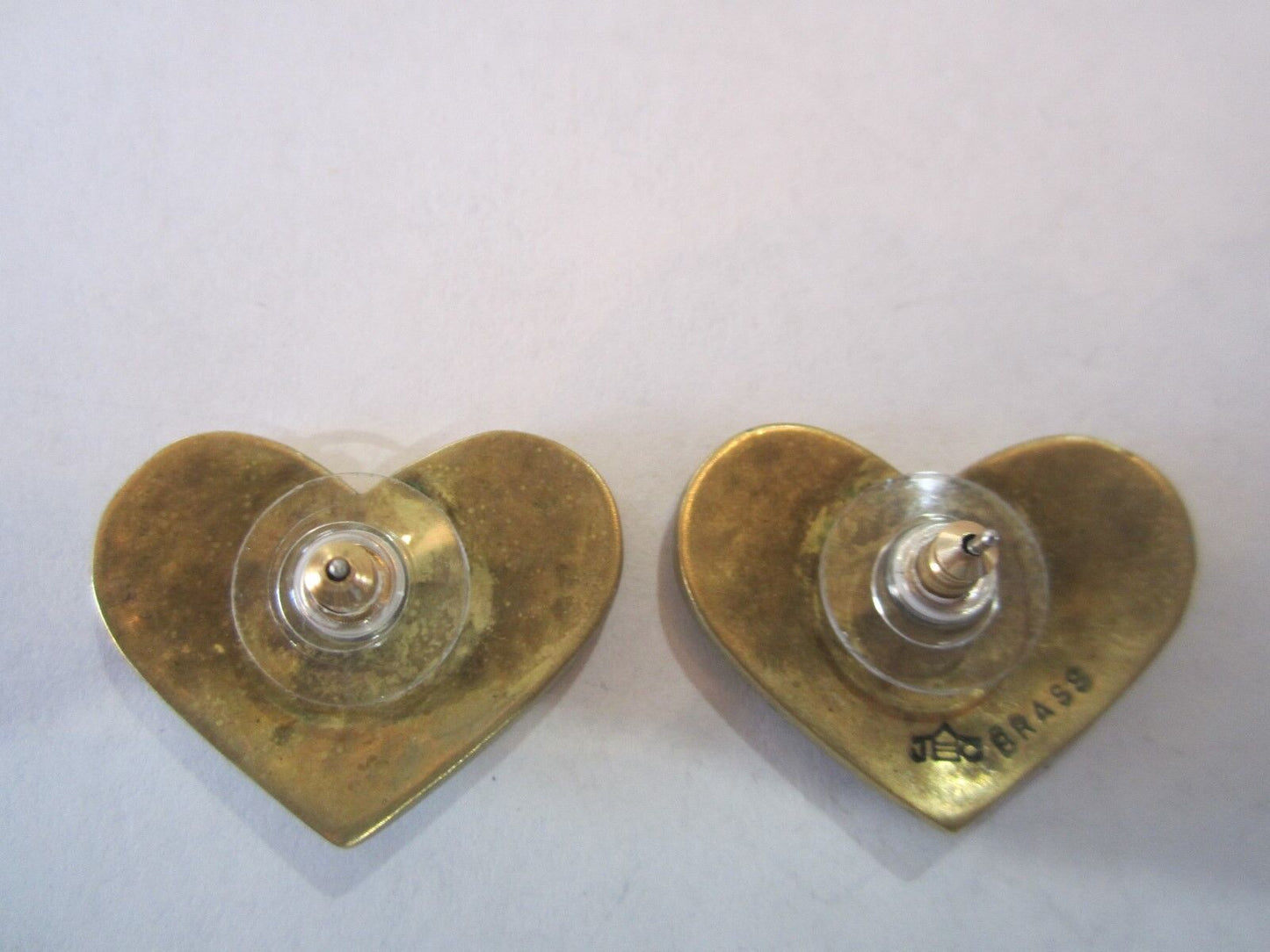 Retired - Jeep Collins Brass Heart Pierced Post Earrings