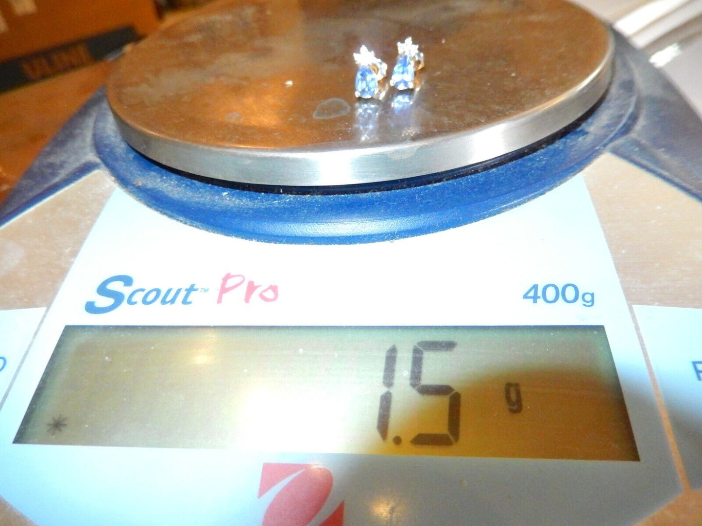 14k White Gold Tanzanite and Diamond Earrings For Women