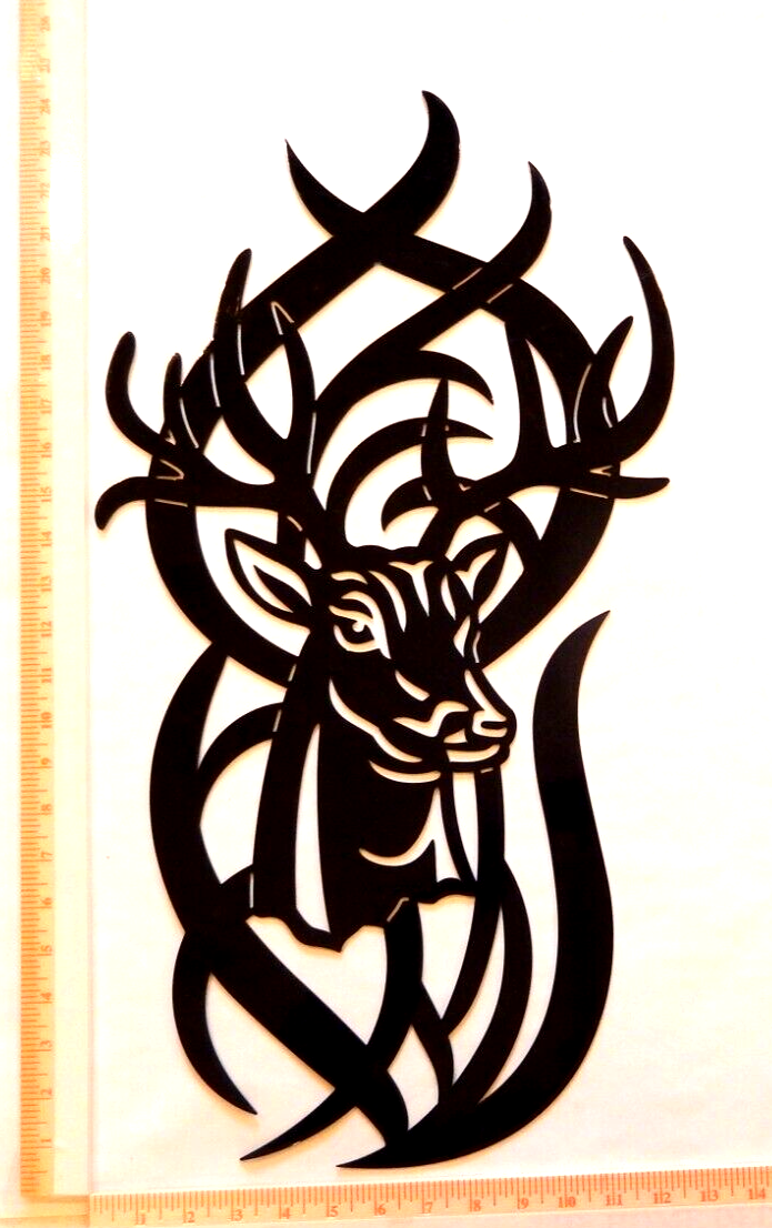 ~NEW~ LARGE - 14ga. "WHITETAIL DEER ANTLER" Metal Wall Art 24" x 13"