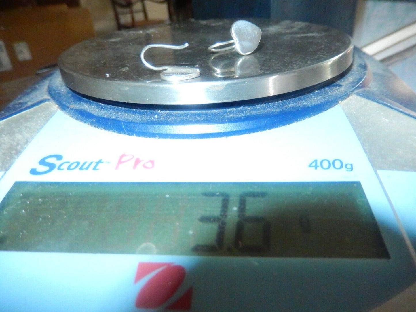 *VINTAGE* Mexico 925 Sterling Silver Handmade Heart Drop French Wire Earrings