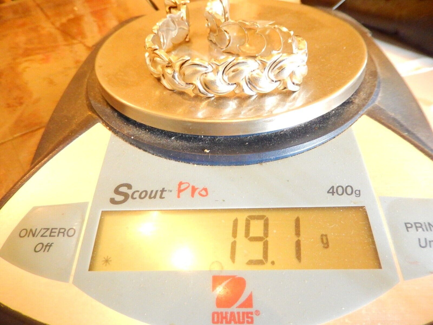 "VINTAGE* 14mm STERLING SILVER TURKEY SIGNED PUFFY ABSTRACT LINK BRACELET 7.25"