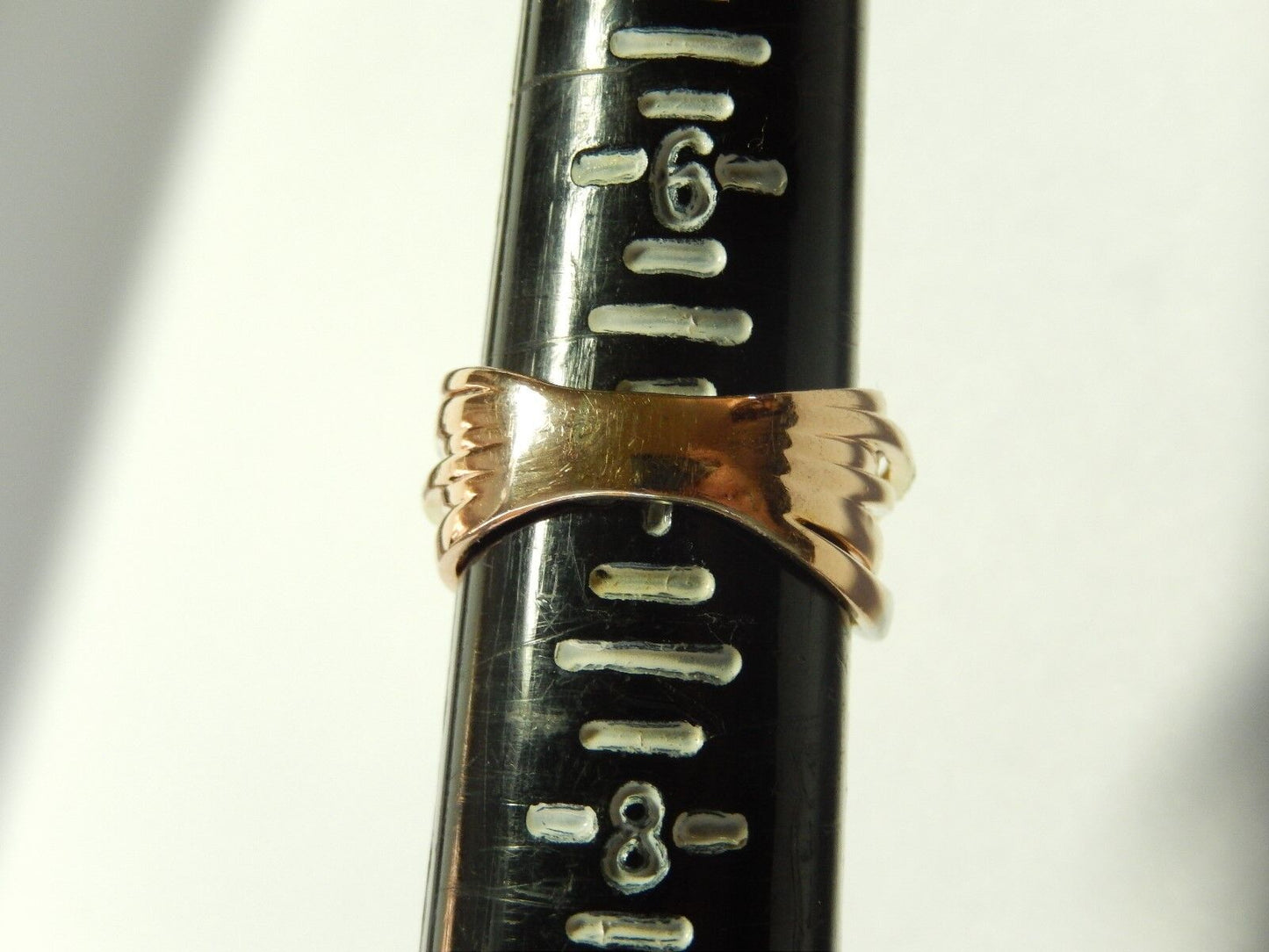 14K SOLID TRI GOLD 200 DIAMOND 1CT TW SIX ROW VS DIAMOND RIBBON RING SIZE 7