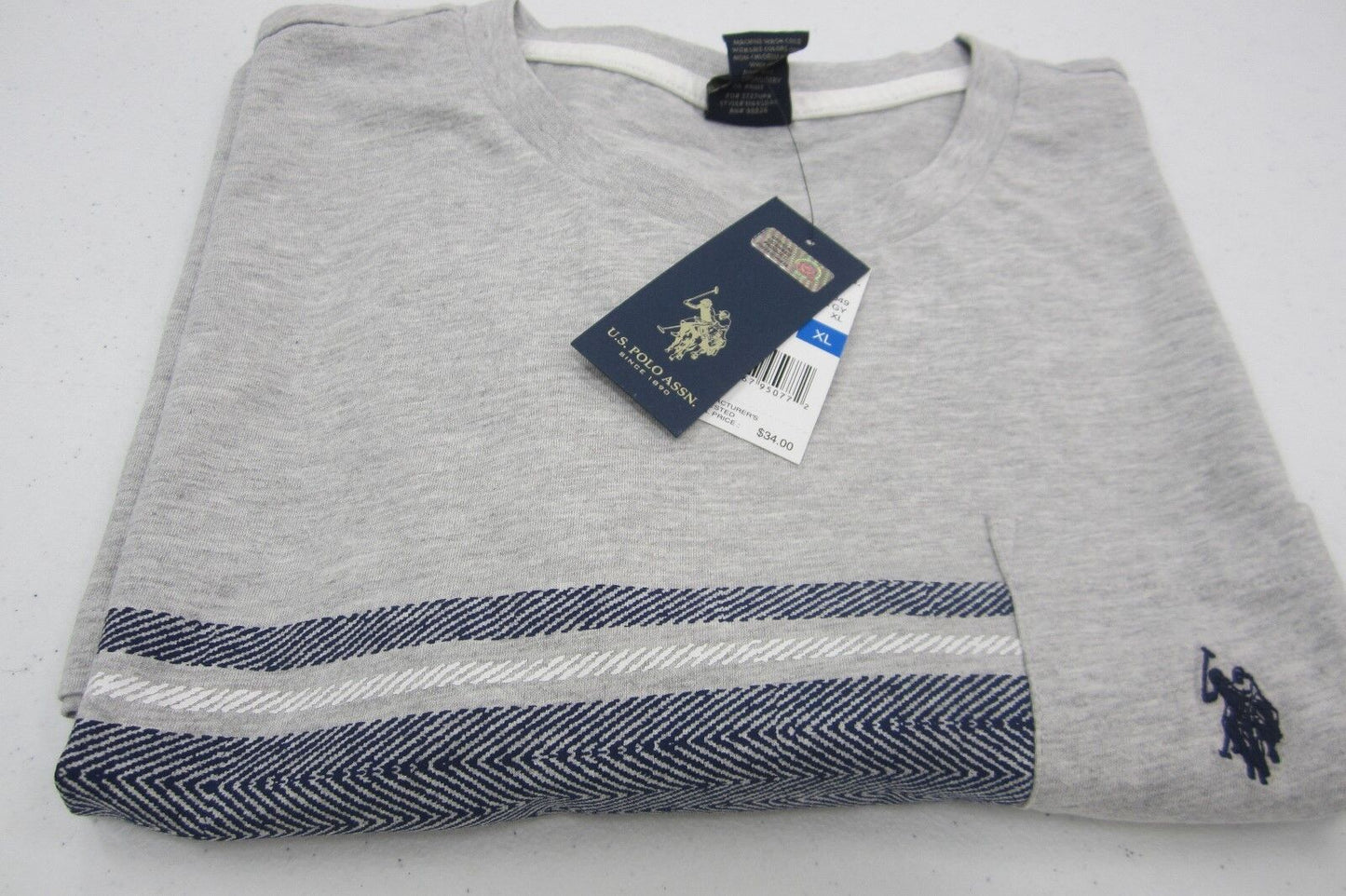 US Polo Assn Unisex XL Short Sleeve Striped Pullover Pocket T-Shirt