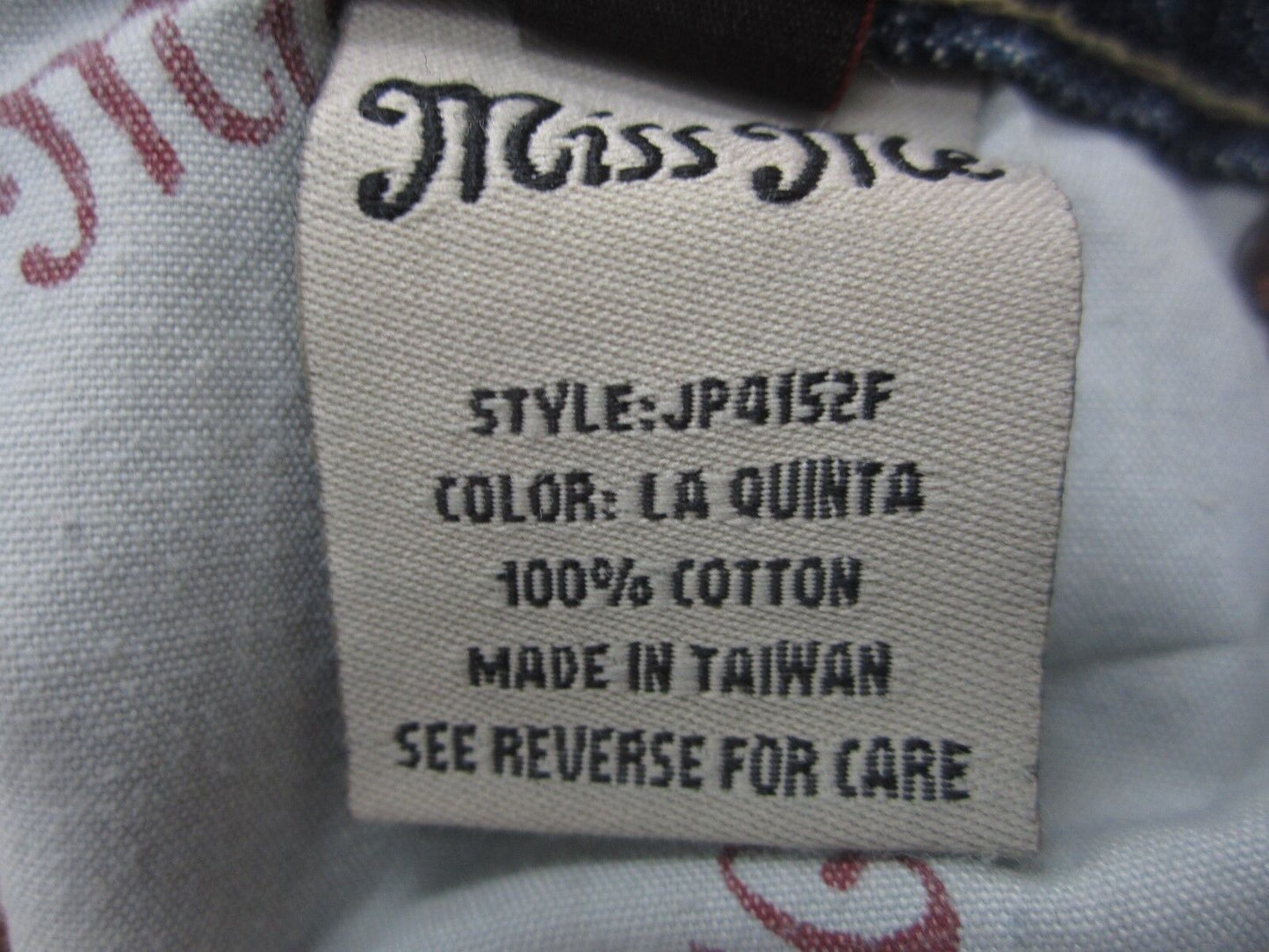NICEMISS ME JP4152F Denim Embroidery Holes Patchwork Flowers Flare Jeans 26 x 33