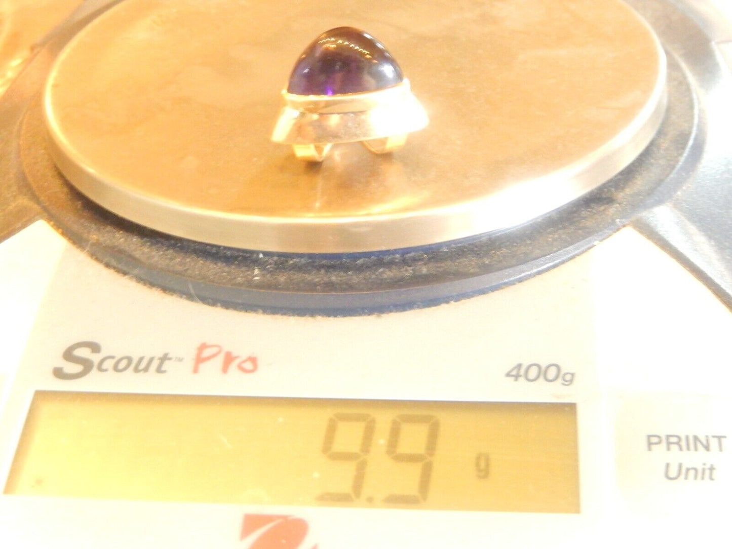 14K Yellow Gold LAGOS Massive Amethyst Gemstone Slide Pendant