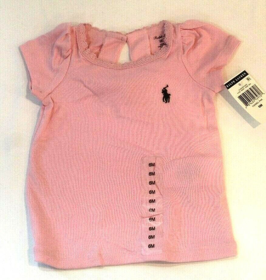 *NWT* Ralph Lauren Polo Baby Girl Lace Collar Cotton Short-Sleeved Shirt 6 mos