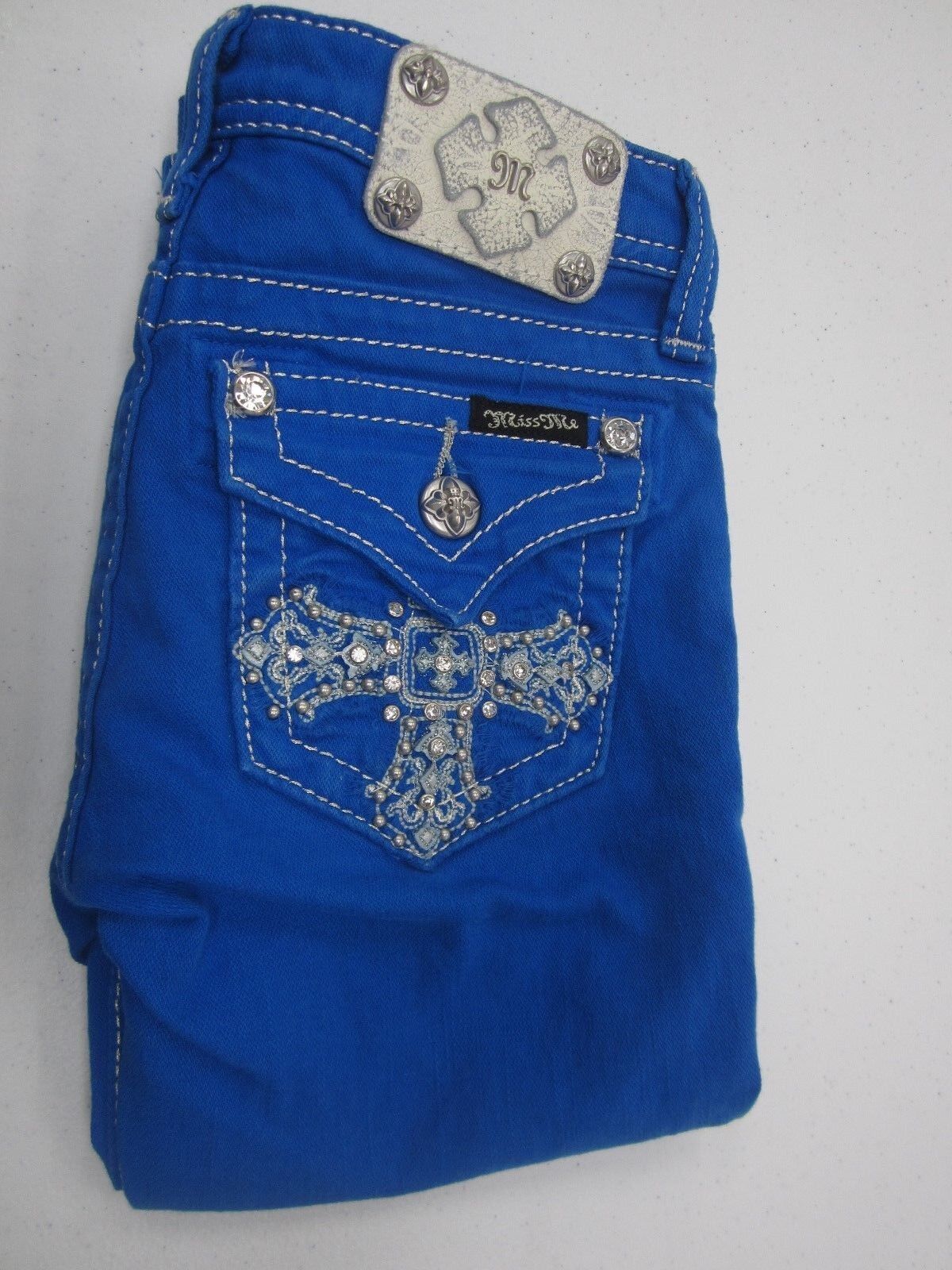 NWOT Miss Me Girls JK5046P14 Capri Stretch True Blue Jeans size 10 x 18"