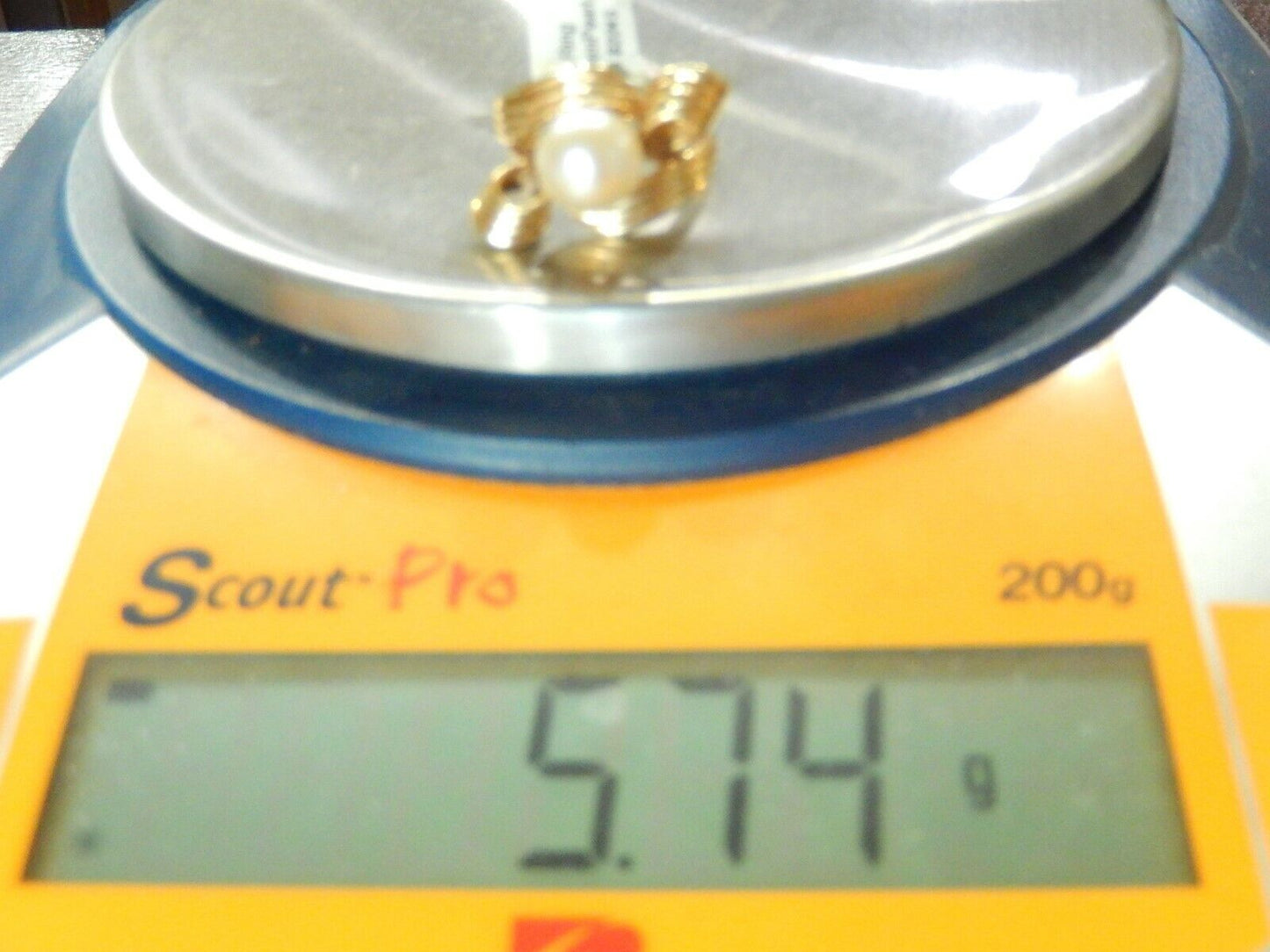 *VINTAGE* 8.5mm South Sea Golden Pearl 14k Yellow Gold Ladies Ring Sz 6.5