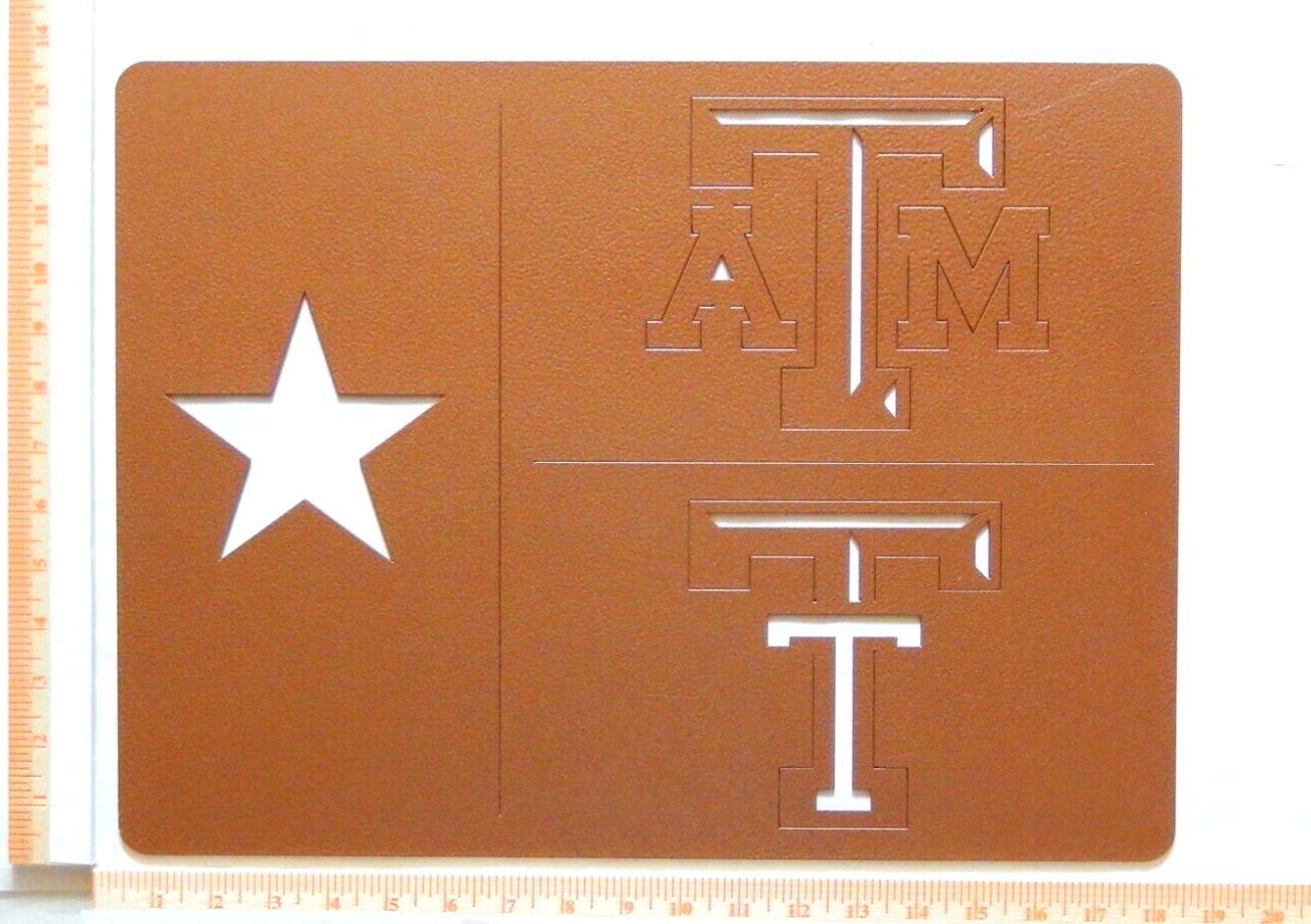 NEW- LARGE 14ga." TEXAS A&M & TEXAS TECH"Copper Color Metal Wall Art 18" x 13.5"