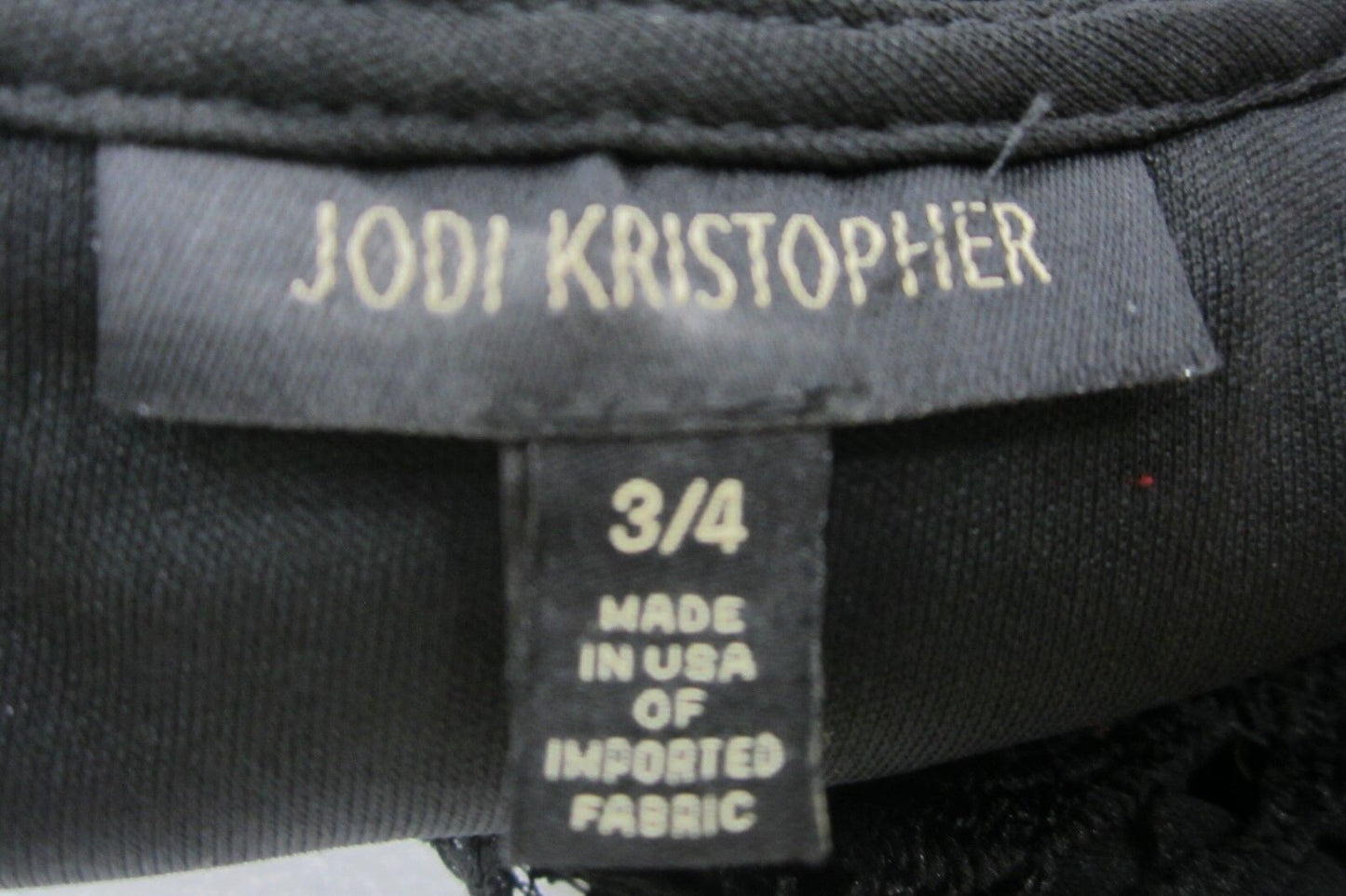 NWT Womens Black Lace JODI KRISTOPHER Sexy Cocktail Dress Size 3/4