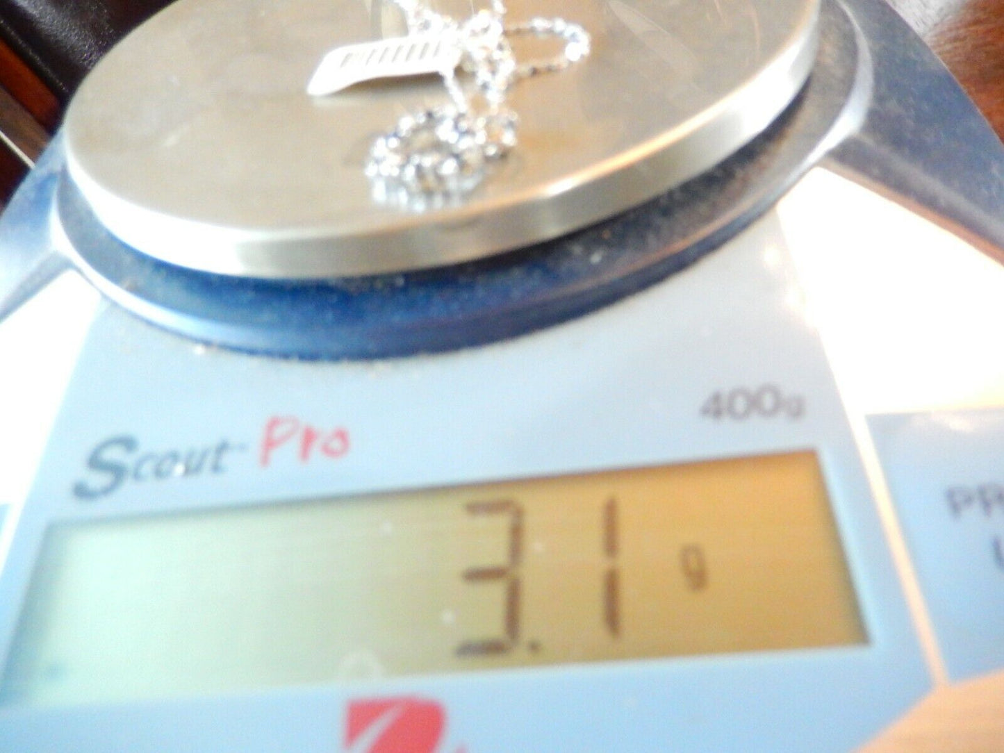 *NWT* 14K White Gold Marquise Sapphire & Round Diamond Heart Pendant w/18"Chain