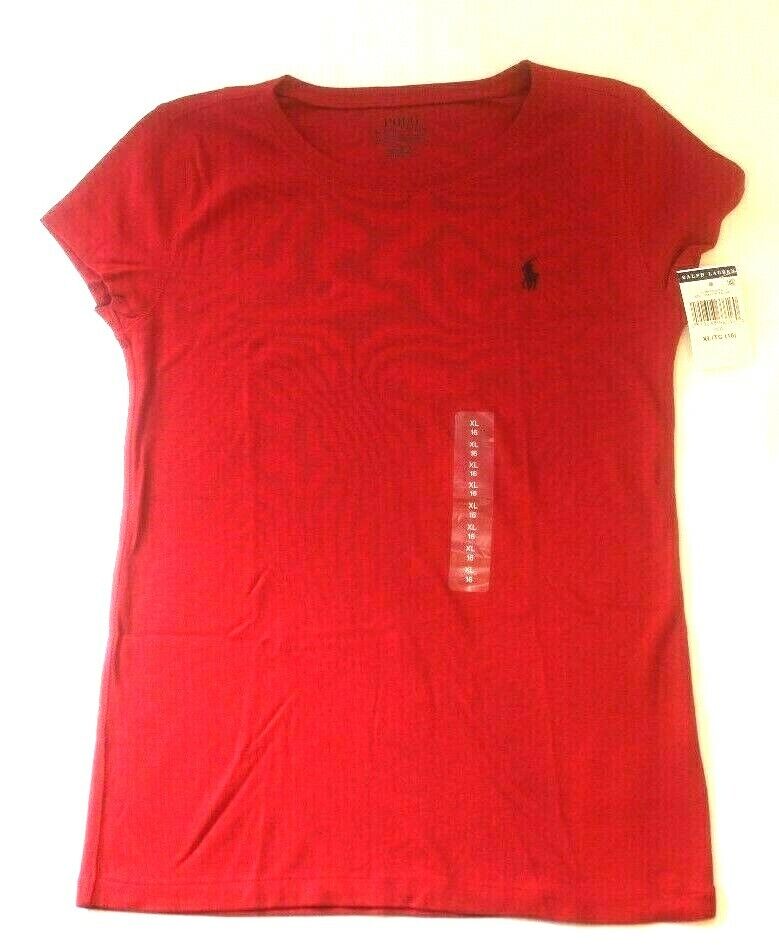 *NWT* Polo Ralph Lauren Red Cotton/Model Crewneck T-Shirt Size-Youth XL (16)