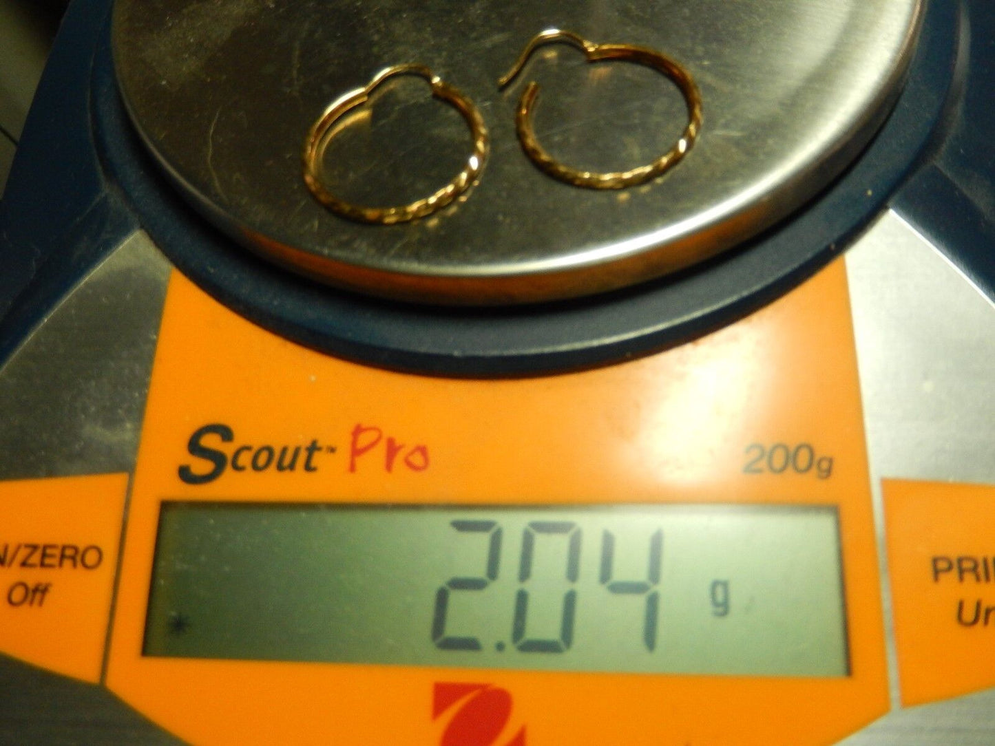 *NEW* 14K Solid Yellow Gold Diamond Cut Design Hoop Earrings