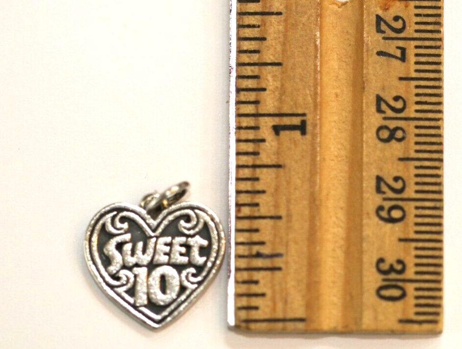 *RETIRED* - R A R E - James Avery Sterling Silver Sweet 10 Heart Charm