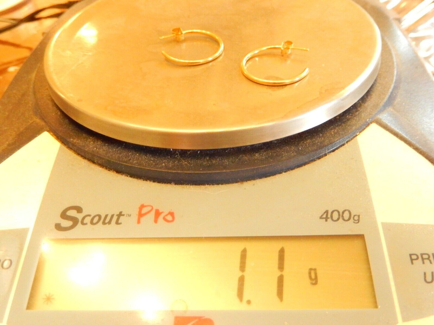 14K Yellow Gold "J" 3/4 - 22mm Diam. Hoop Earrings