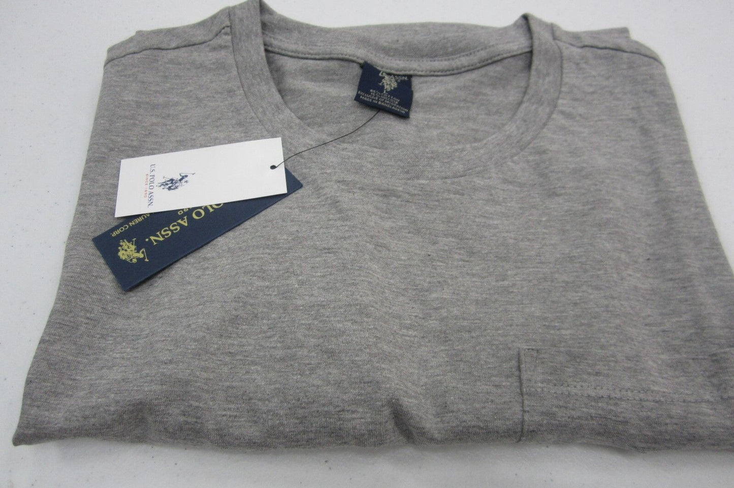 *NWT* US Polo Assn Unisex L Short Sleeve Gray Pullover Pocket T-Shirt