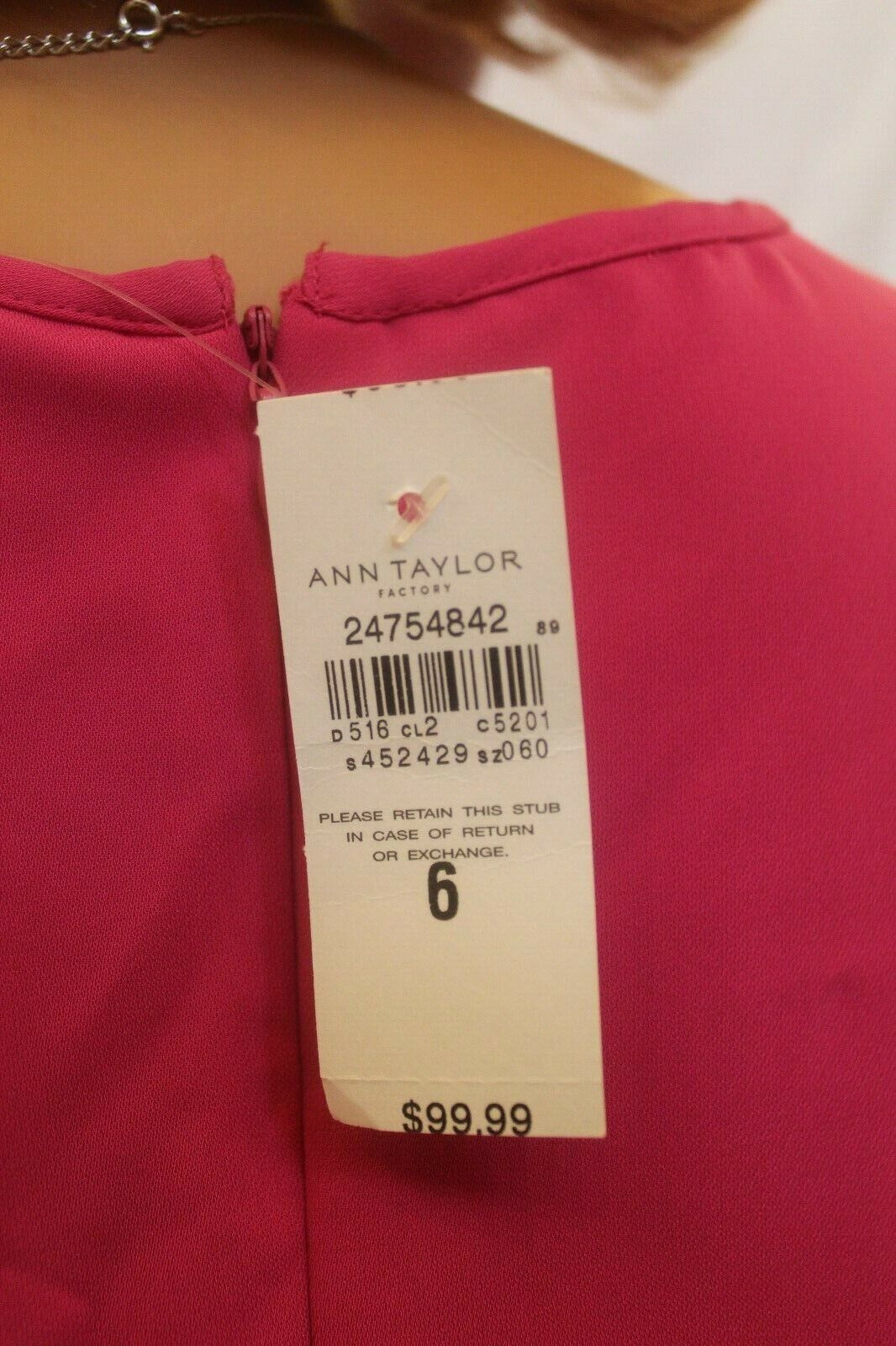 *NWT* $99.99 Ann Taylor Women Pink Casual Dress Size 6