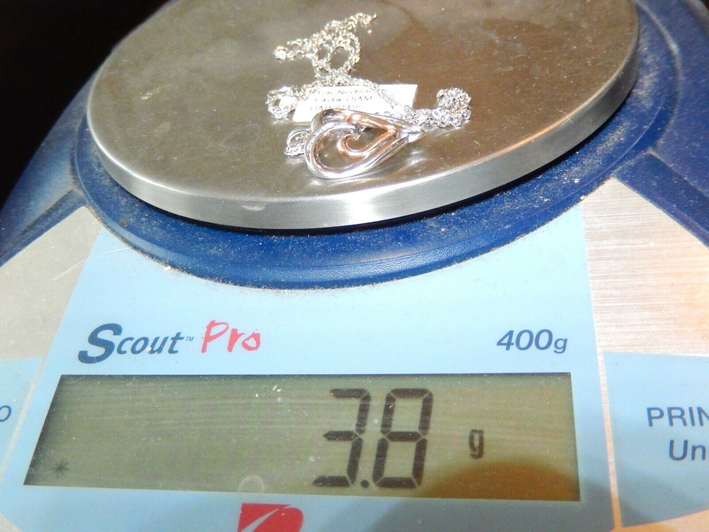 *NWT* 10K White & Yellow Gold 1/4CT Diamond Heart Pendant w/18" Chain