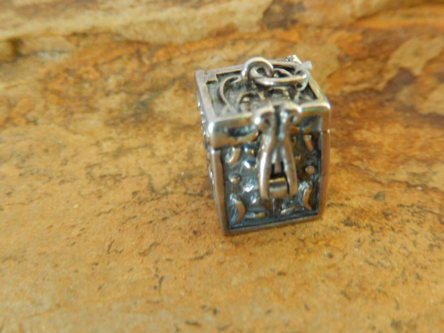 Vintage Art Nouveau Sterling Silver Repoussé Prayer Box Locket Pendant