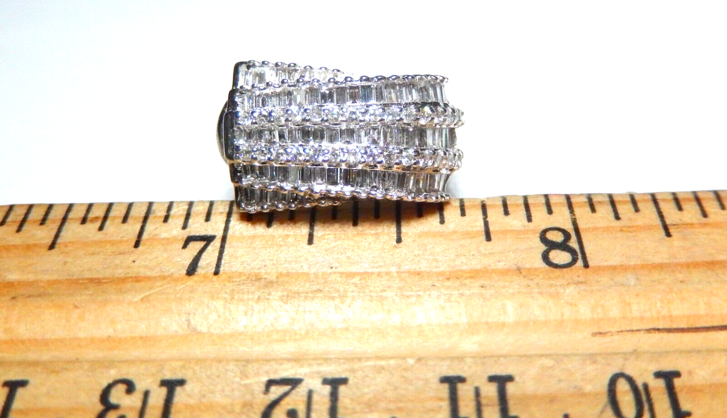 18K White Gold VS E/F 2.00 CTW Natural Diamond Omega Back Earrings