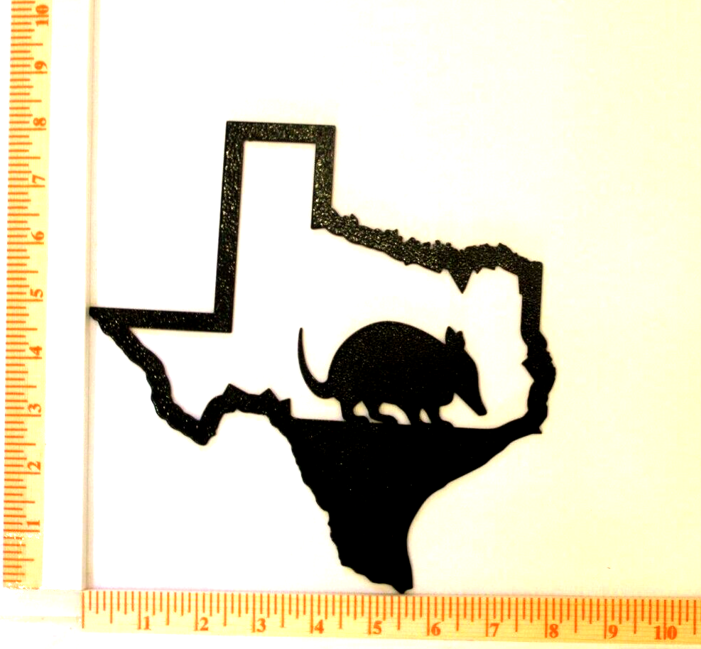 "NEW" STATE OF TEXAS ARMADILLO METAL WALL ART 14ga. 12"x12" HOME WALL DECOR ART